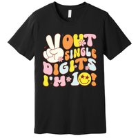 Groovy 10th Birthday Girl Peace Out Single Digits Im 10 Premium T-Shirt