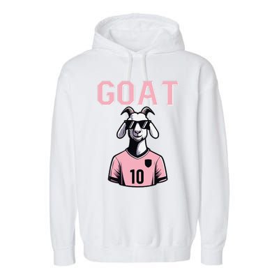 Goat 10 Cute Funny Soccer Garment-Dyed Fleece Hoodie