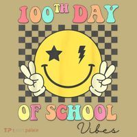 Groovy 100th Day Of School Vibes Cute 100 Days Of School T-Shirt