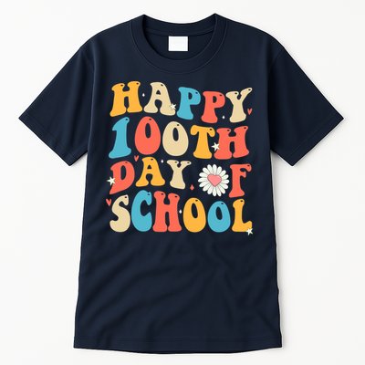 Groovy 100th Day Of School Teachers Happy 100 Days Tall T-Shirt