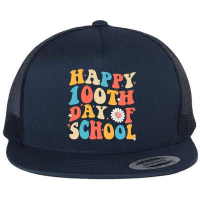 Groovy 100th Day Of School Teachers Happy 100 Days Flatbill Hat