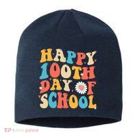 Groovy 100th Day Of School Teachers Happy 100 Days Sustainable Beanie