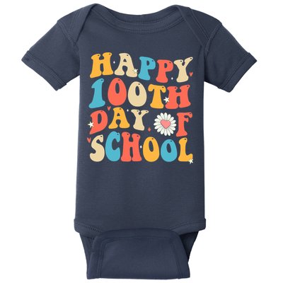 Groovy 100th Day Of School Teachers Happy 100 Days Baby Bodysuit