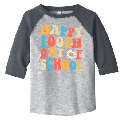 Groovy 100th Day Of School Teachers Happy 100 Days Toddler Fine Jersey T-Shirt