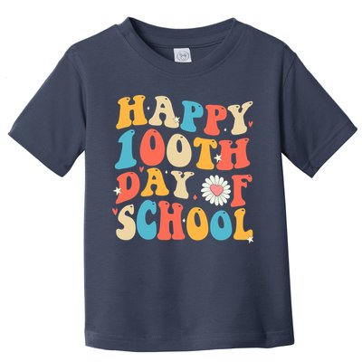 Groovy 100th Day Of School Teachers Happy 100 Days Toddler T-Shirt