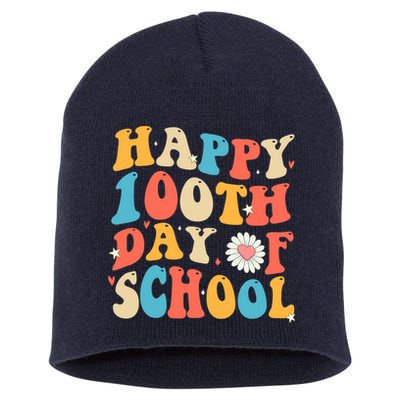 Groovy 100th Day Of School Teachers Happy 100 Days Short Acrylic Beanie