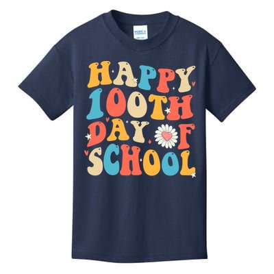 Groovy 100th Day Of School Teachers Happy 100 Days Kids T-Shirt