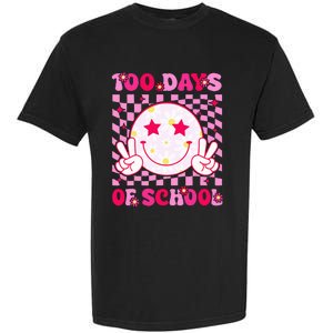 Groovy 100 Days Of School Pink Smile Face Garment-Dyed Heavyweight T-Shirt