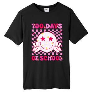 Groovy 100 Days Of School Pink Smile Face Tall Fusion ChromaSoft Performance T-Shirt