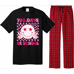 Groovy 100 Days Of School Pink Smile Face Pajama Set