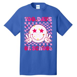 Groovy 100 Days Of School Pink Smile Face Tall T-Shirt