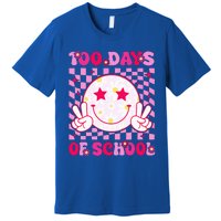 Groovy 100 Days Of School Pink Smile Face Premium T-Shirt