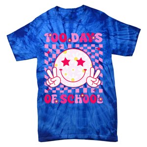 Groovy 100 Days Of School Pink Smile Face Tie-Dye T-Shirt