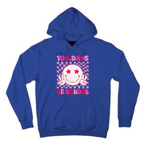 Groovy 100 Days Of School Pink Smile Face Tall Hoodie