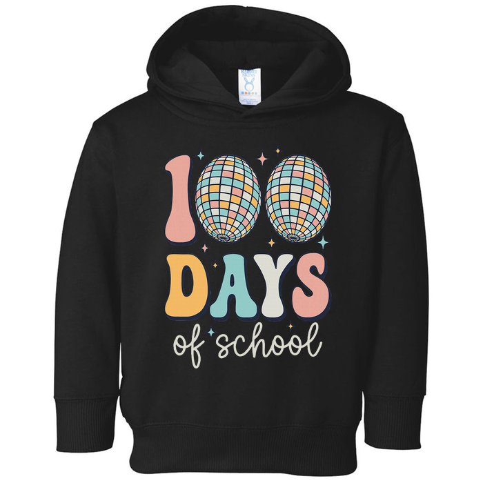 Groovy 100 Days Of School Retro Disco 100th Day Teacher Toddler Hoodie