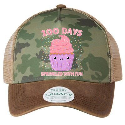 Girl 100th Day Of School 100 Days Sprinkled With Fun Cupcake Gift Legacy Tie Dye Trucker Hat