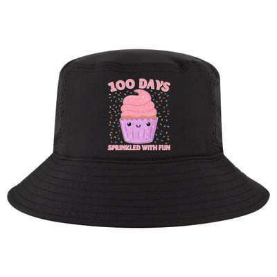 Girl 100th Day Of School 100 Days Sprinkled With Fun Cupcake Gift Cool Comfort Performance Bucket Hat