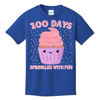 Girl 100th Day Of School 100 Days Sprinkled With Fun Cupcake Gift Kids T-Shirt