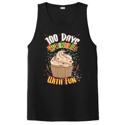 Girls 100 Days Sprinkled With Fun Cupcake 100th School Day Great Gift PosiCharge Competitor Tank