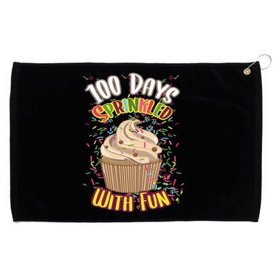 Girls 100 Days Sprinkled With Fun Cupcake 100th School Day Great Gift Grommeted Golf Towel