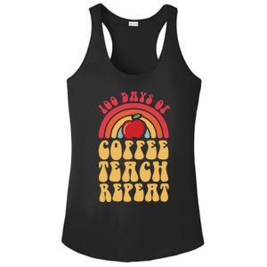 Groovy 100 Days Of Coffee Teach Repeat Retro Gift Ladies PosiCharge Competitor Racerback Tank