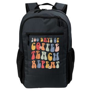 Groovy 100 Days Of Coffee Teach Repeat Retro Cute Gift Daily Commute Backpack