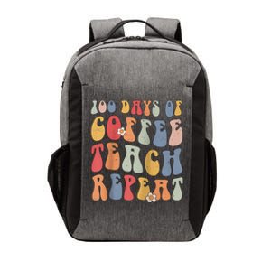 Groovy 100 Days Of Coffee Teach Repeat Retro Cute Gift Vector Backpack