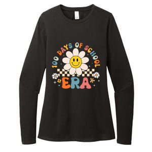 Groovy 100 Days Of School Era Flower 100th Day Teachers Womens CVC Long Sleeve Shirt