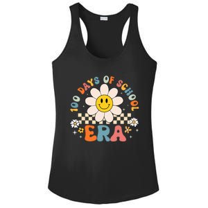 Groovy 100 Days Of School Era Flower 100th Day Teachers Ladies PosiCharge Competitor Racerback Tank