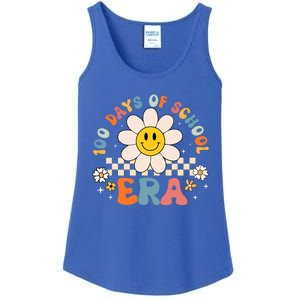 Groovy 100 Days Of School Era Flower 100th Day Teachers Ladies Essential Tank