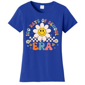 Groovy 100 Days Of School Era Flower 100th Day Teachers Women's T-Shirt