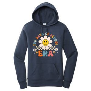 Groovy 100 Days Of School Era Flower 100th Day Teachers Women's Pullover Hoodie