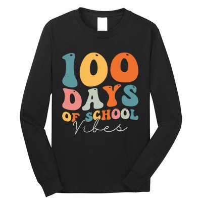 Groovy 100 Days Of School Vibes Teacher Long Sleeve Shirt