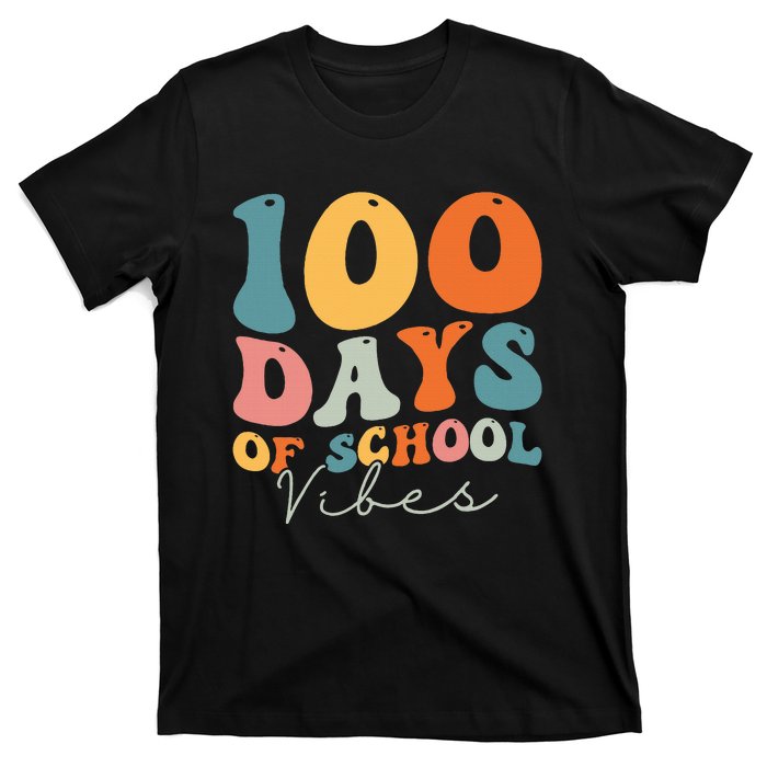 Groovy 100 Days Of School Vibes Teacher T-Shirt