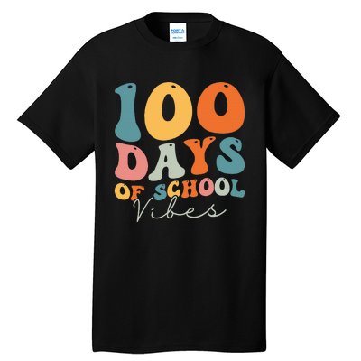 Groovy 100 Days Of School Vibes Teacher Tall T-Shirt