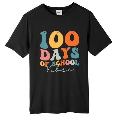 Groovy 100 Days Of School Vibes Teacher Tall Fusion ChromaSoft Performance T-Shirt