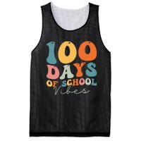 Groovy 100 Days Of School Vibes Teacher Mesh Reversible Basketball Jersey Tank