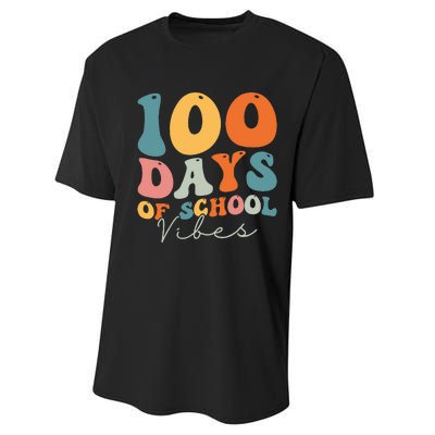 Groovy 100 Days Of School Vibes Teacher Performance Sprint T-Shirt