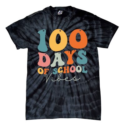 Groovy 100 Days Of School Vibes Teacher Tie-Dye T-Shirt