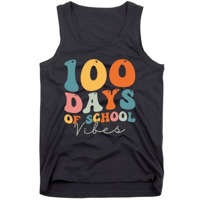 Groovy 100 Days Of School Vibes Teacher Tank Top