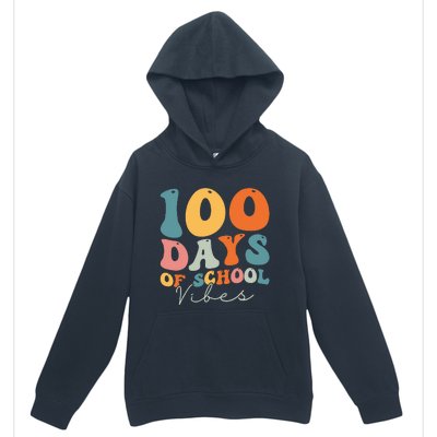 Groovy 100 Days Of School Vibes Teacher Urban Pullover Hoodie