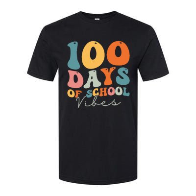 Groovy 100 Days Of School Vibes Teacher Softstyle CVC T-Shirt