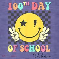 Groovy 100th Day Of School Vibes Cute 100 Days Of School T-Shirt
