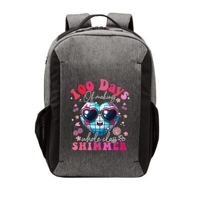 Groovy 100th Days Of Making Whole Class Shimmer Heart Disco Vector Backpack