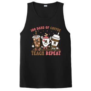 Groovy 100 Days Of Coffee Teach Repeat Cute Coffee Class Cute Gift PosiCharge Competitor Tank