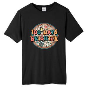 Groovy 100 Days Of School Retro Teacher 100 Days Brighter Gift Tall Fusion ChromaSoft Performance T-Shirt