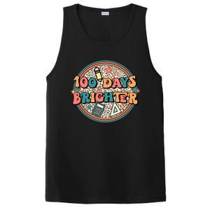 Groovy 100 Days Of School Retro Teacher 100 Days Brighter Gift PosiCharge Competitor Tank