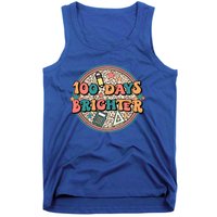 Groovy 100 Days Of School Retro Teacher 100 Days Brighter Gift Tank Top