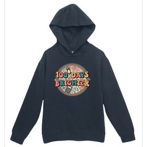 Groovy 100 Days Of School Retro Teacher 100 Days Brighter Gift Urban Pullover Hoodie