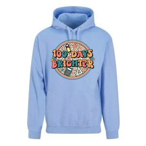 Groovy 100 Days Of School Retro Teacher 100 Days Brighter Gift Unisex Surf Hoodie